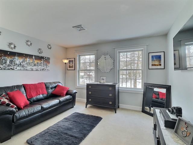 16 Trevor Ln, East Granby, CT 06026 - living room featuring light carpet and baseboards