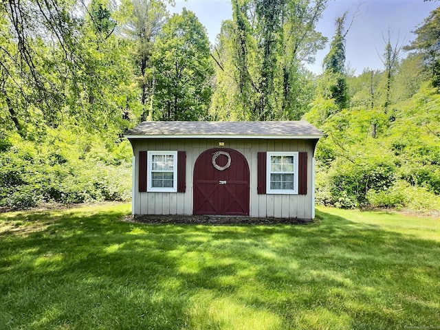 16 Trevor Ln, East Granby, CT 06026 - view of shed with a view of trees