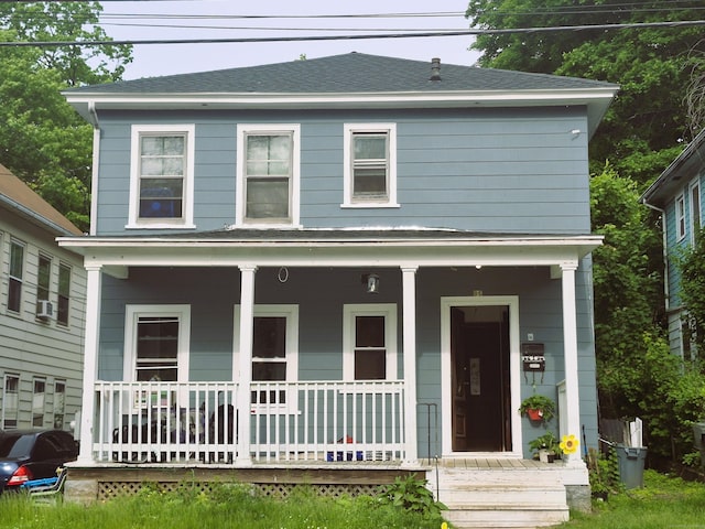 96 S St, Windham, CT 06226 - view of front of house featuring covered porch and roof with shingles