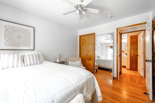 13 Hidden Knolls Cir Unit 13, Monroe, CT 06468 - bedroom with light wood-style floors and a ceiling fan