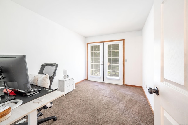 13 Hidden Knolls Cir Unit 13, Monroe, CT 06468 - office with french doors, carpet flooring, and baseboards