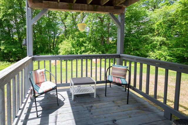 13 Hidden Knolls Cir Unit 13, Monroe, CT 06468 - wooden terrace with a lawn