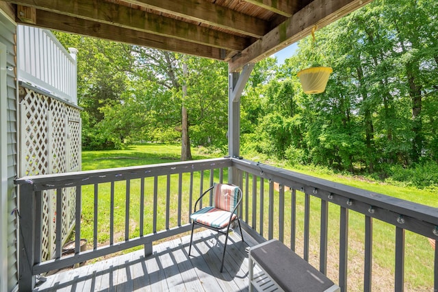 13 Hidden Knolls Cir Unit 13, Monroe, CT 06468 - deck with a lawn and view of wooded area