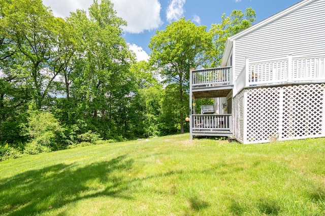 13 Hidden Knolls Cir Unit 13, Monroe, CT 06468 - view of green lawn featuring a wooden deck