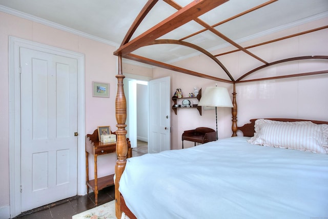 587 Carter St, New Canaan, CT 06840 - bedroom featuring crown molding