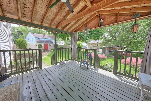 70 Cold Spring Cir, Naugatuck, CT 06770 - deck featuring a residential view and ceiling fan