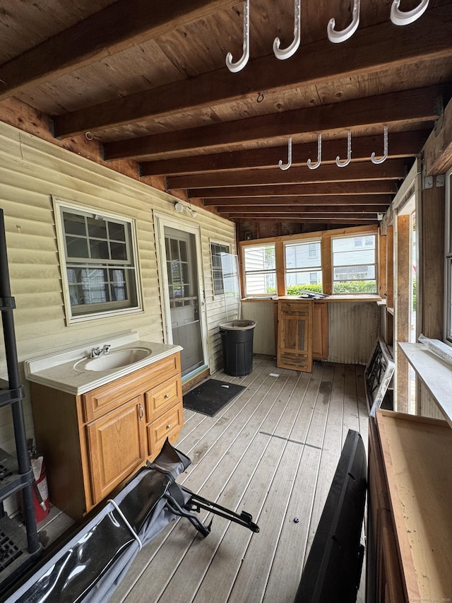 160 New Litchfield St, Torrington, CT 06790 - wooden deck with a sink