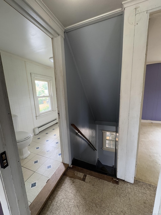 160 New Litchfield St, Torrington, CT 06790 - staircase with baseboard heating