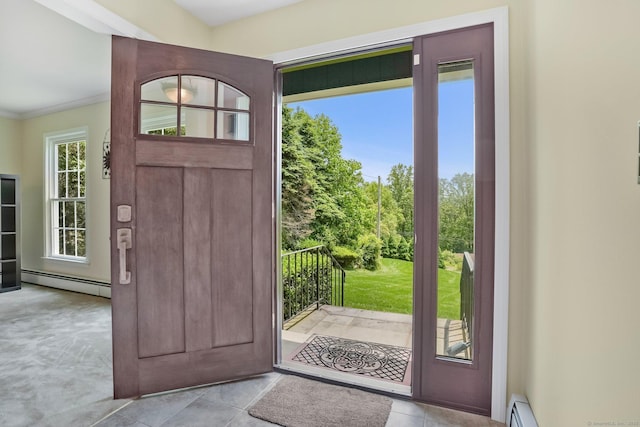 7 Silva Ter, Oxford, CT 06478 - foyer featuring a baseboard radiator and crown molding