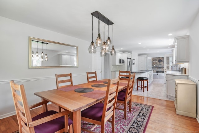 7 Silva Ter, Oxford, CT 06478 - dining room featuring light wood-style floors, recessed lighting, and a chandelier