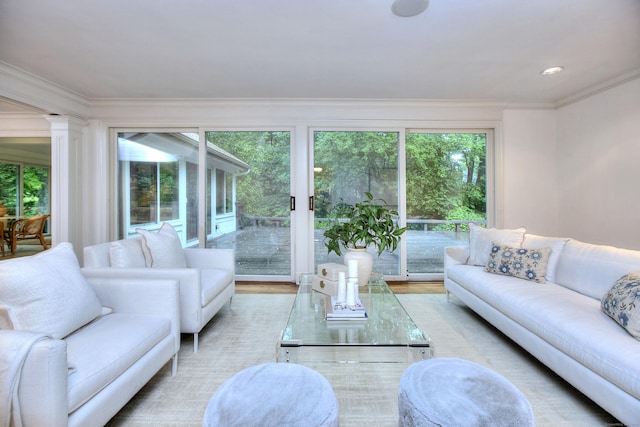 52 Woodside Ave, Westport, CT 06880 - living room with ornamental molding and plenty of natural light