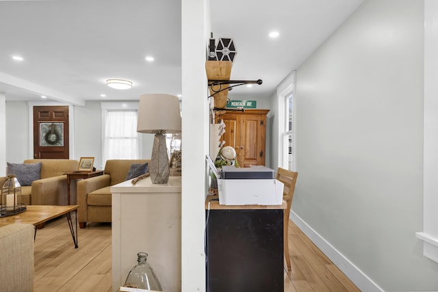 11 Pearl St, Groton, CT 06340 - kitchen featuring light wood-style flooring, recessed lighting, and baseboards