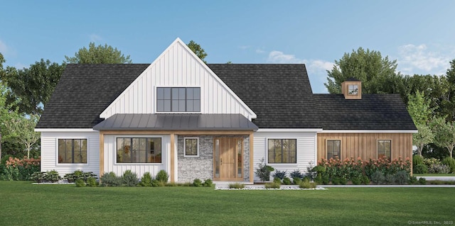 10 Singing Woods Rd, Norwalk, CT 06850 - view of front of house with a front lawn and board and batten siding