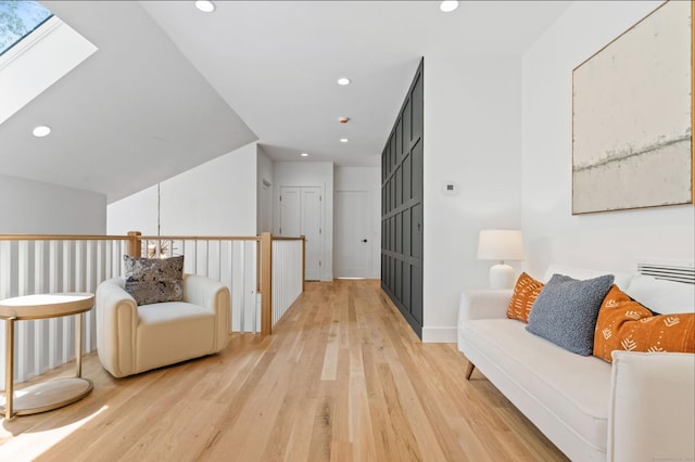 10 Singing Woods Rd, Norwalk, CT 06850 - sitting room featuring light wood-type flooring, recessed lighting, and a skylight