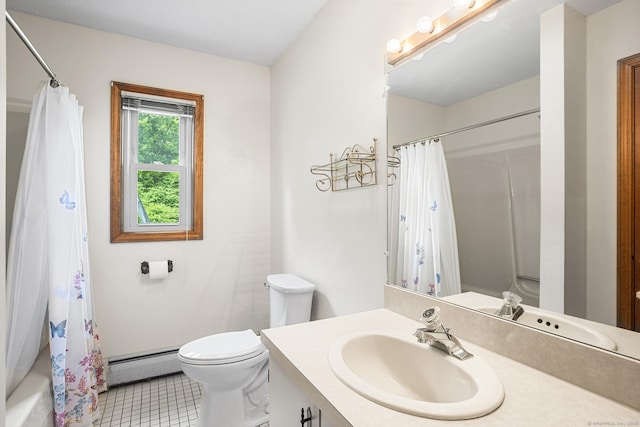 1441 Woodtick Rd, Wolcott, CT 06716 - full bath with a baseboard heating unit, vanity, and toilet