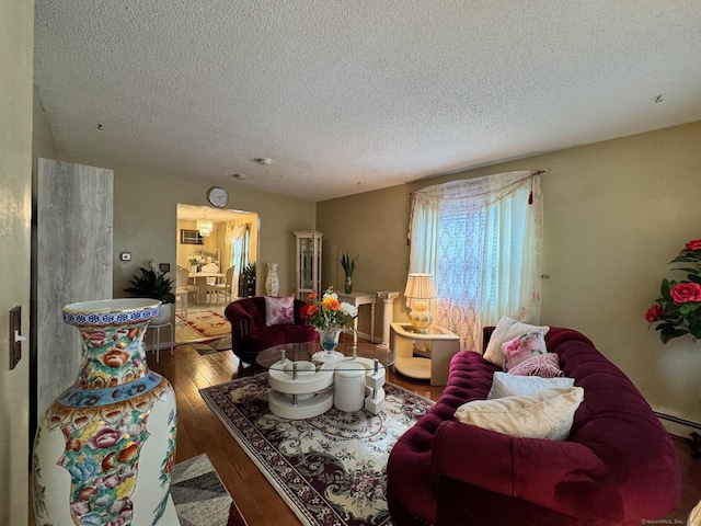82 Louisiana Ave, Bridgeport, CT 06610 - living room with a textured ceiling and hardwood / wood-style flooring