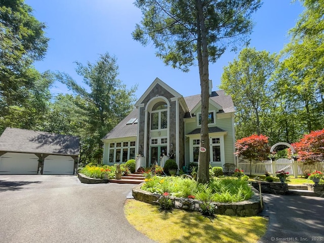 9A Obtuse Rocks Rd, Brookfield, CT 06804 - view of front of property featuring an outdoor structure and a detached garage