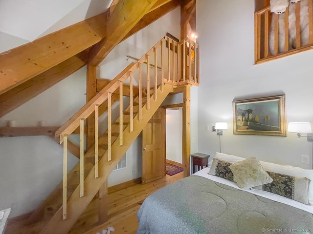 9A Obtuse Rocks Rd, Brookfield, CT 06804 - bedroom featuring wood finished floors and lofted ceiling