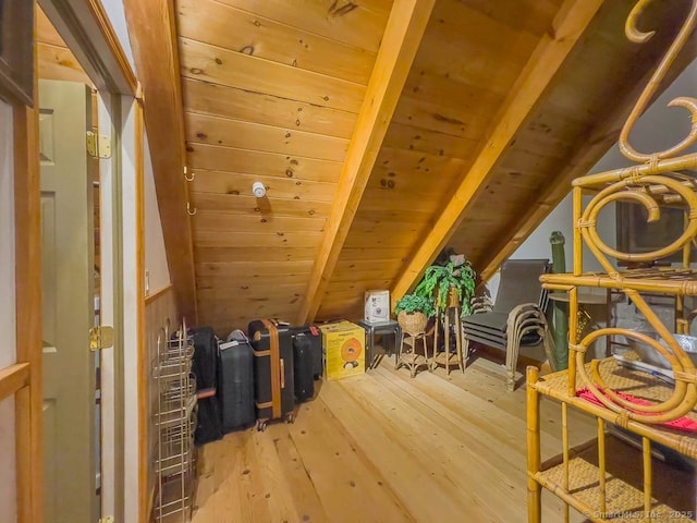 9A Obtuse Rocks Rd, Brookfield, CT 06804 - additional living space featuring wood-type flooring, vaulted ceiling, and wood ceiling