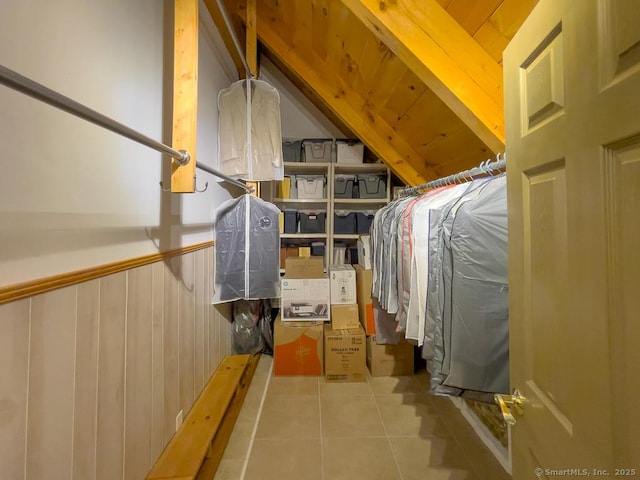 9A Obtuse Rocks Rd, Brookfield, CT 06804 - spacious closet featuring tile patterned floors and lofted ceiling