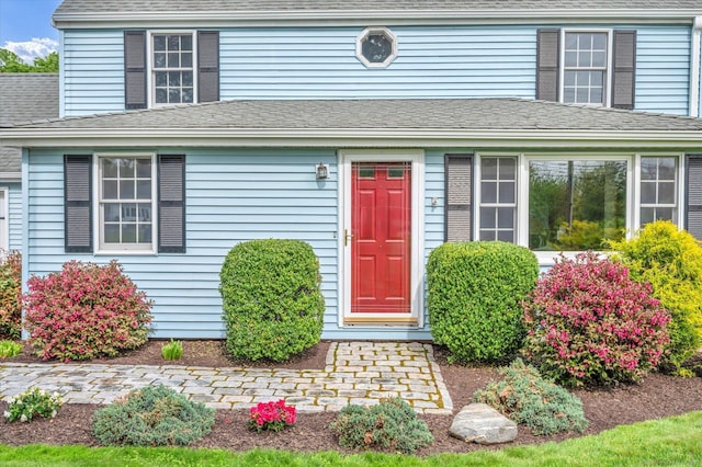 146 Shunpike Rd, Cromwell, CT 06416 - property entrance with a shingled roof