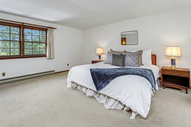 475 Hoyt St, Darien, CT 06820 - bedroom featuring carpet flooring, a baseboard radiator, and baseboards