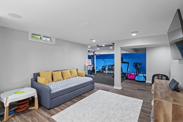 114 Dean Rd, East Lyme, CT 06333 - living area featuring wood finished floors, recessed lighting, and baseboards