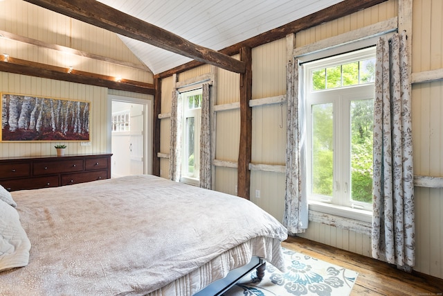 8 Cider Mill Rd, Tolland, CT 06084 - bedroom with hardwood / wood-style floors and wooden walls