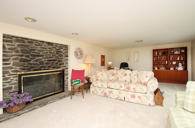 202 Wilson Rd, Orange, CT 06477 - living room with carpet floors and a fireplace