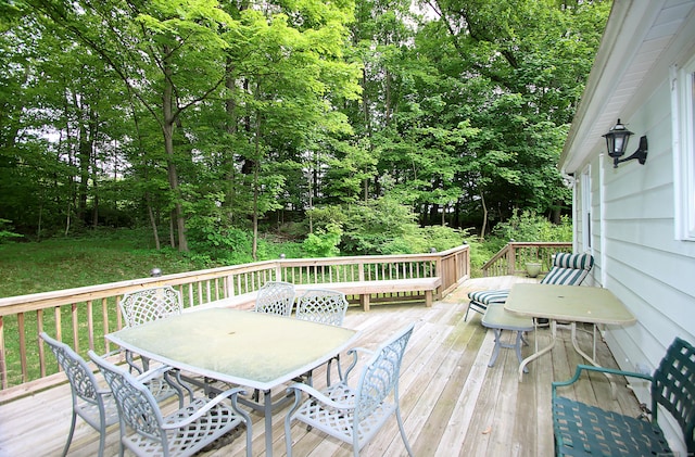 202 Wilson Rd, Orange, CT 06477 - wooden terrace featuring outdoor dining area