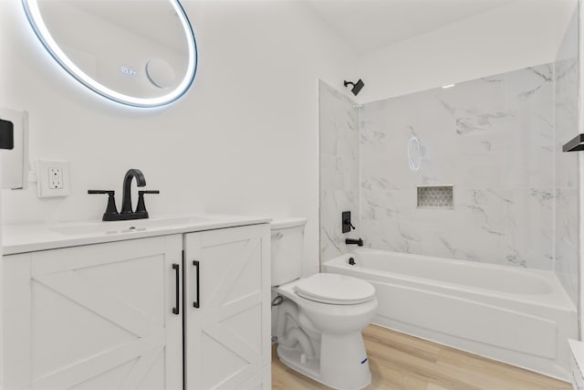 79 Claudia Dr Apt 254, West Haven, CT 06516 - bathroom featuring toilet, vanity,  shower combination, and wood finished floors