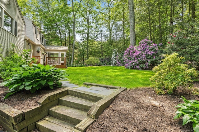 33 Cold Spring Rd, Avon, CT 06001 - view of grassy yard featuring a deck