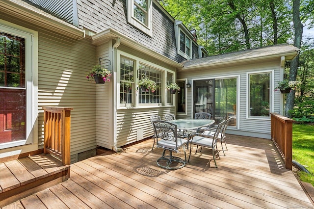 33 Cold Spring Rd, Avon, CT 06001 - wooden terrace featuring outdoor dining space