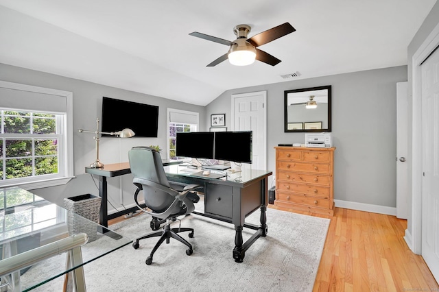 15 Stony Cors, Avon, CT 06001 - office featuring healthy amount of natural light, a ceiling fan, baseboards, light wood finished floors, and vaulted ceiling