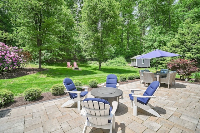 15 Stony Cors, Avon, CT 06001 - view of patio with an outdoor fire pit and outdoor dining space