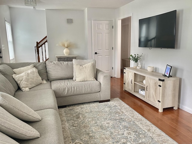 10 Richards Ave, Seymour, CT 06483 - living room with dark wood-style flooring and baseboards