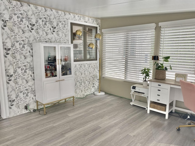 10 Richards Ave, Seymour, CT 06483 - home office with light wood-style flooring and wallpapered walls