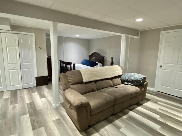 10 Richards Ave, Seymour, CT 06483 - bedroom featuring light wood-style floors, recessed lighting, a paneled ceiling, and baseboards