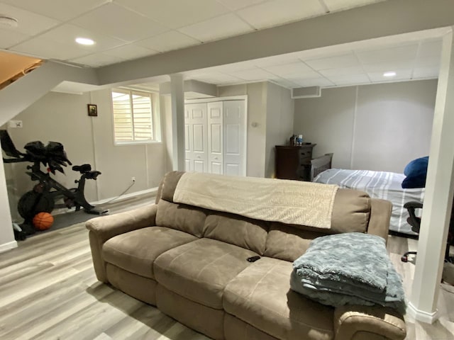 10 Richards Ave, Seymour, CT 06483 - bedroom featuring a drop ceiling, wood finished floors, recessed lighting, and baseboards