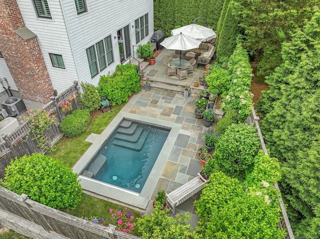 5 Oakleigh Ct, Norwalk, CT 06853 - view of pool with a patio area, a fenced backyard, and cooling unit