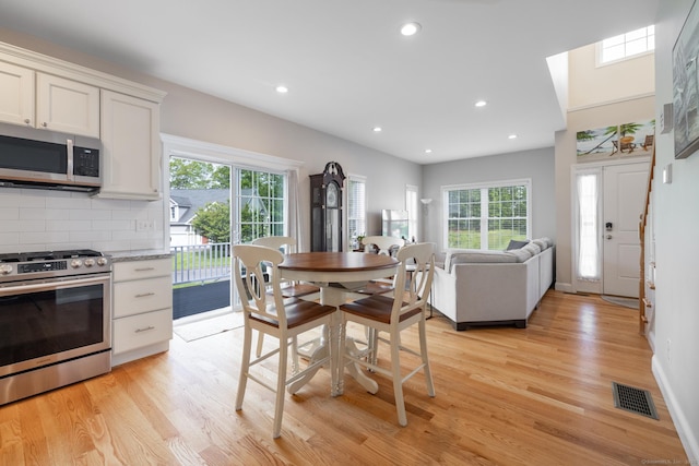 100 Silver Island Way Unit 100, Berlin, CT 06037 - dining room with light wood-style floors, plenty of natural light, recessed lighting, and baseboards