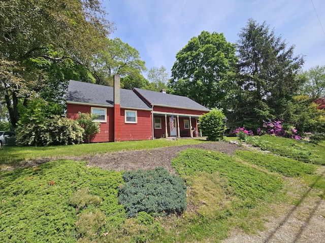 100 Morin Ave, Killingly, CT 06239 - ranch-style house with a chimney and a porch