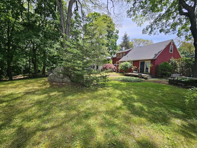 100 Morin Ave, Killingly, CT 06239 - view of grassy yard featuring a wooden deck