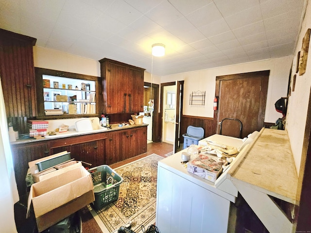 100 Morin Ave, Killingly, CT 06239 - kitchen with washer / clothes dryer and a wainscoted wall