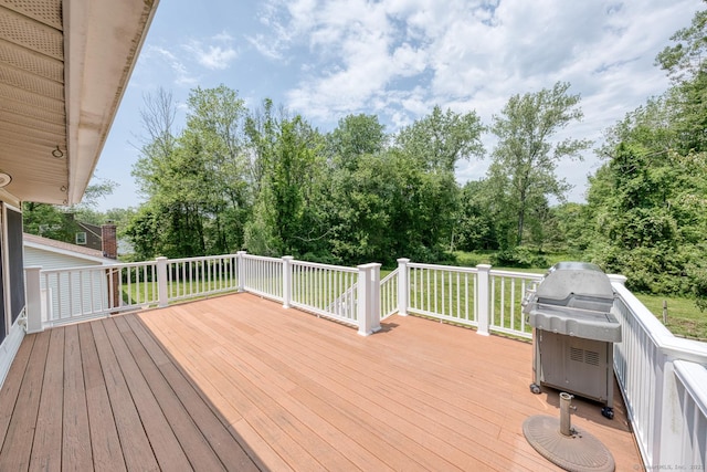 169 Dunn Rd, Coventry, CT 06238 - wooden terrace with area for grilling and view of scattered trees