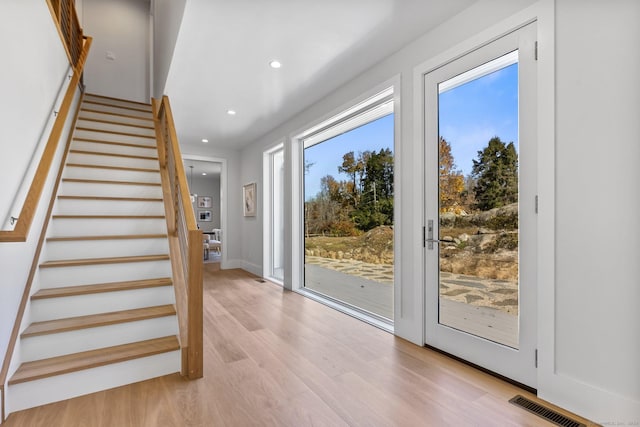 261 N St, Ridgefield, CT 06877 - stairway featuring wood finished floors and recessed lighting