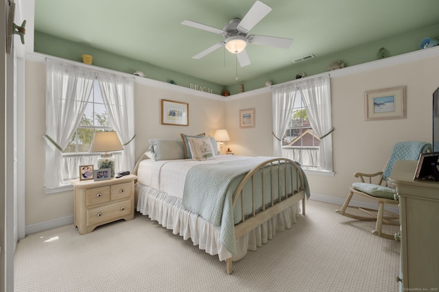 26 Parkway S, New London, CT 06320 - carpeted bedroom featuring baseboards, multiple windows, and a ceiling fan