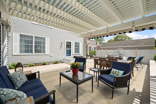 26 Parkway S, New London, CT 06320 - view of patio with an outdoor living space, outdoor dining space, and a pergola