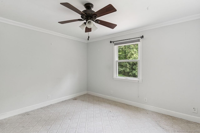 4 Buttonball Dr, Newtown, CT 06482 - empty room featuring ornamental molding, light carpet, and a ceiling fan