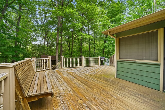 30 Bartling Dr, Easton, CT 06612 - wooden deck featuring view of wooded area